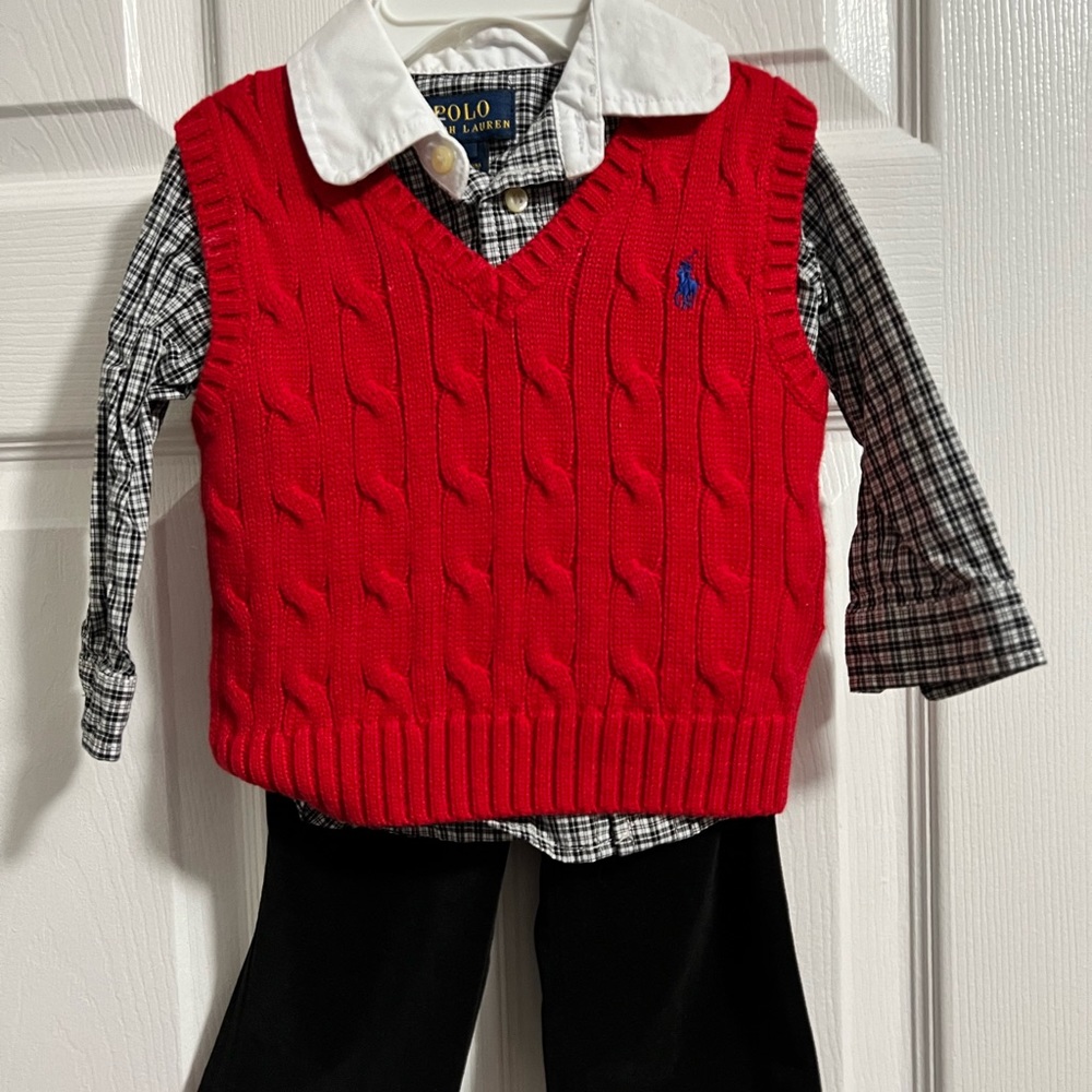 Ralph Lauren Polo Kids 9M Christmas Outfit